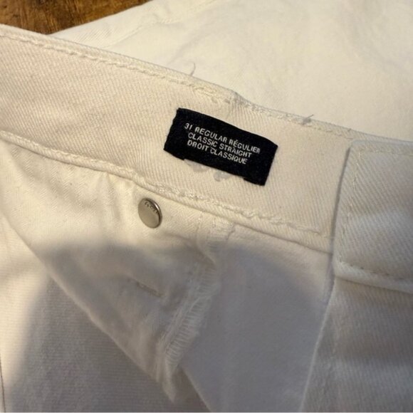 GAP Regular Classic Straight Leg White Denim Jeans Summer Pants Cigarette - Picture 12 of 12
